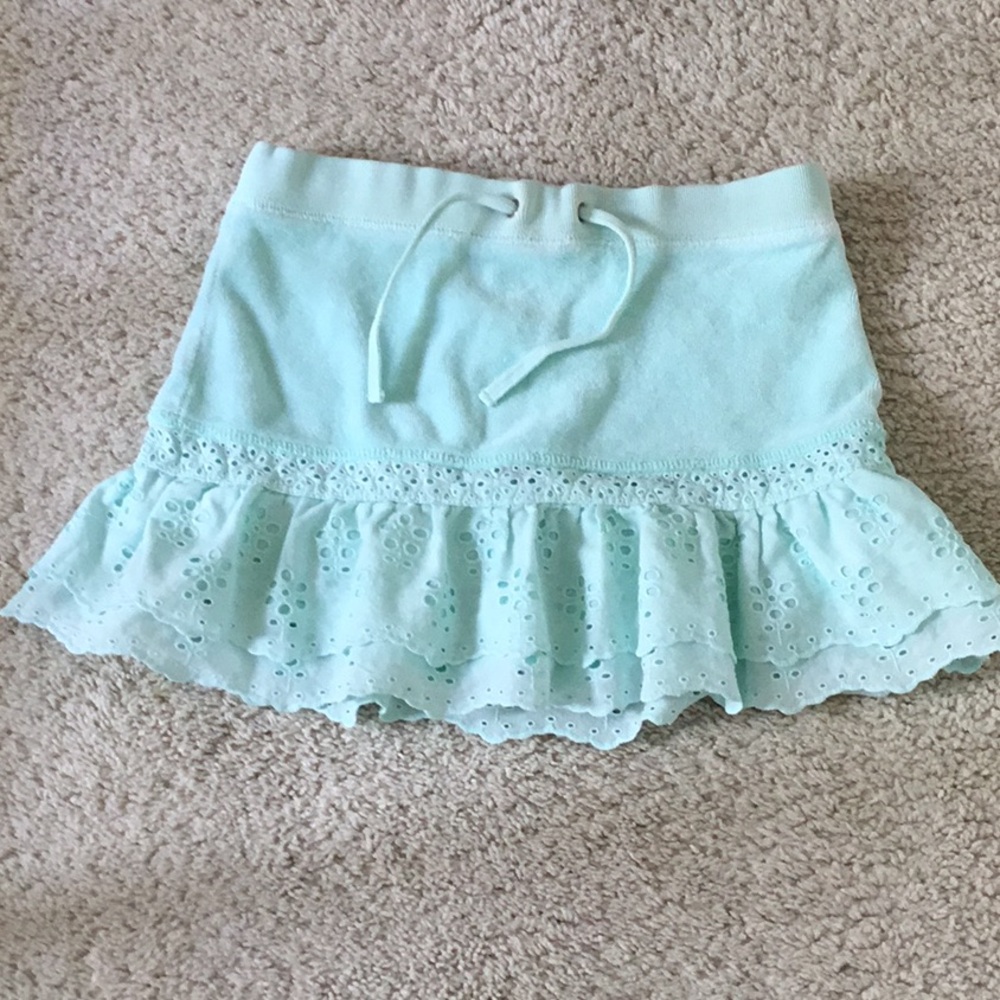 Girls / Kids / Juicy Couture Blue Mini  Skirt with Lace  Ruffles 8